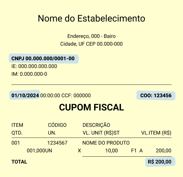 Cupom fiscal